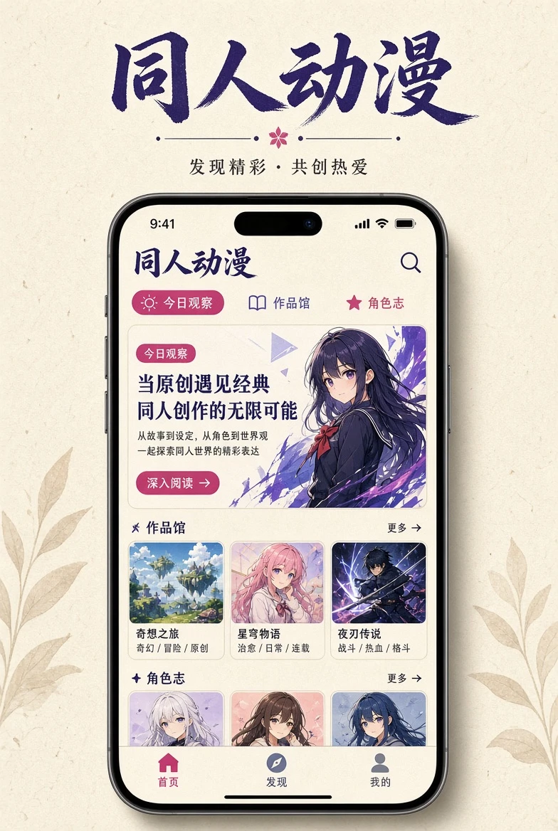 同人动漫移动端阅读服务主题配图
