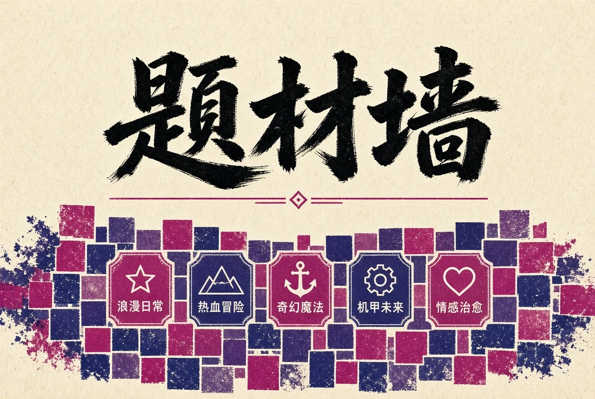 题材墙旅途成长校园与城市夜色配图